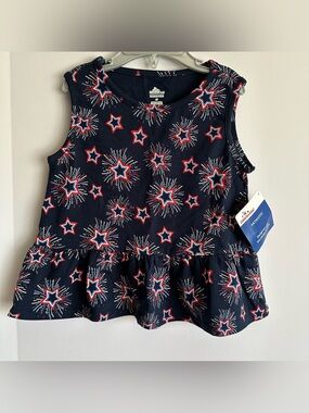 Way to Celebrate Americana Toddler Girls Peplum Tank Top NEW